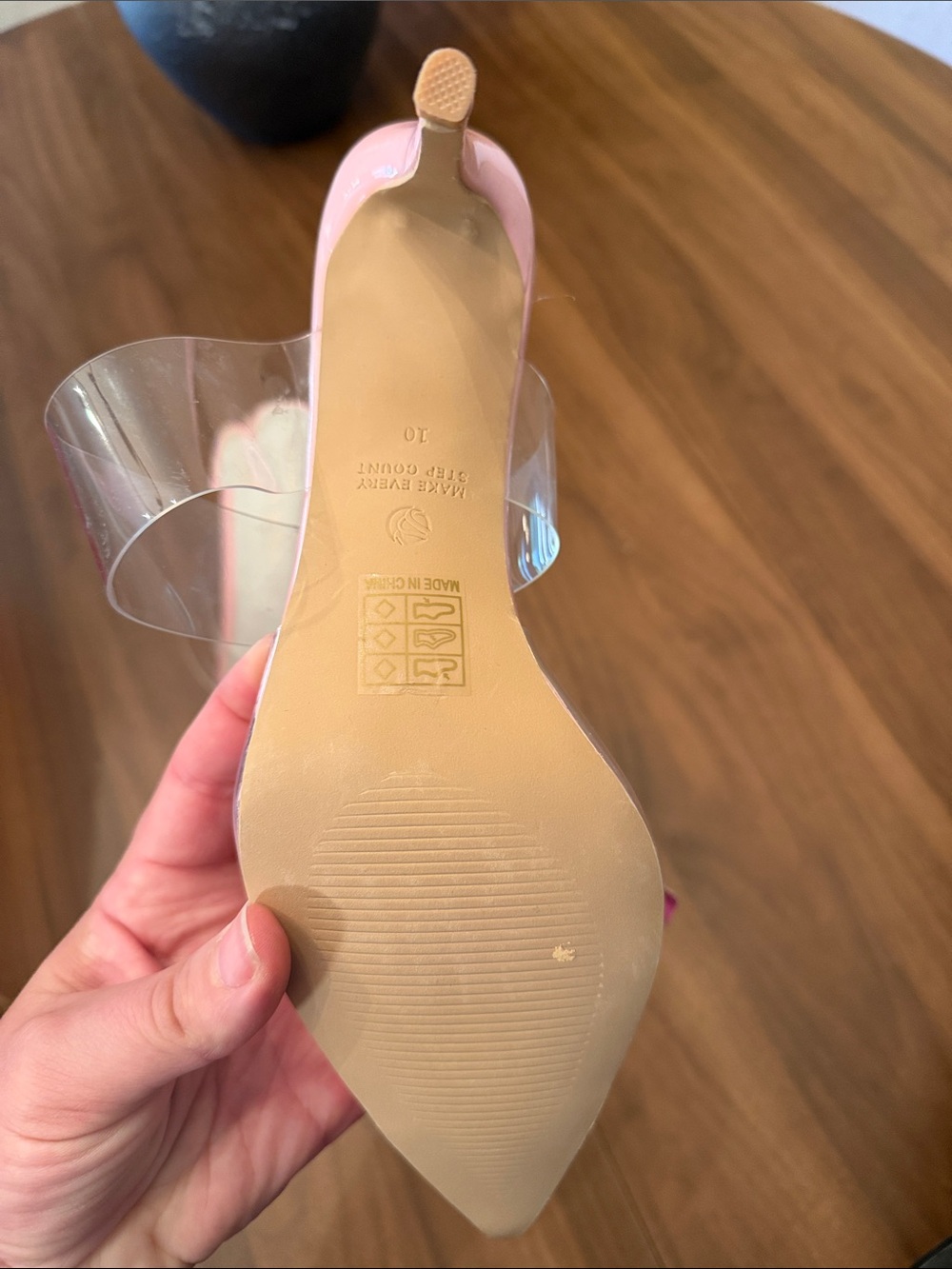 Oasis Society Pink Pointed PVC-Trim Mules - Picture 2 of 2